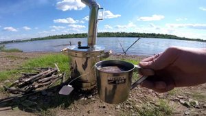 Угольный самовар из нержавеющей стали, походный "Турист"