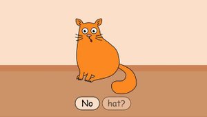 a cat and a hat