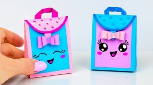 Как сделать подарочную сумочку Бумажная школьная сумка своими руками Diy легкие поделки из бумаги