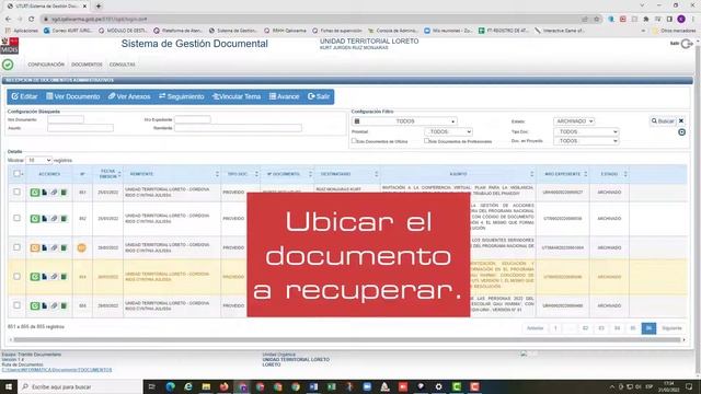Recuperar un documento archivado en el Sistema de Gestión Documental (SGD) смотреть онлайн