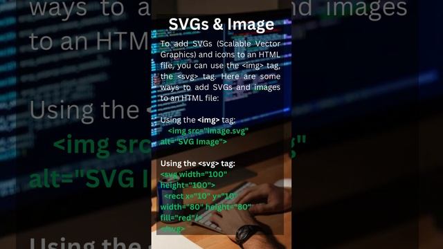 how to use images, svgs and icons in HTML?