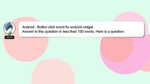 Android : Button click event for android widget