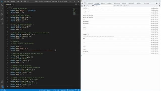 Javascript Basics · String · substring() (method)