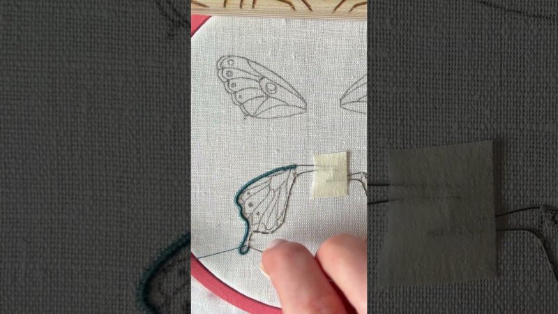 Embroidery butterfly #вышивка #вышивкагладью #embroiderytutorial #embroiderypatterns #embroidery