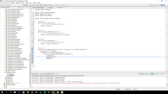 How To Code A Minecraft Hacked Client 1.9 #17 - Toggle Command смотреть онлайн