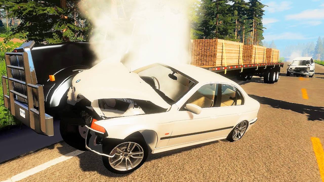 BeamNG Drive - Реалистичные автомобильные аварии и погони и ДТП. Бимка.
