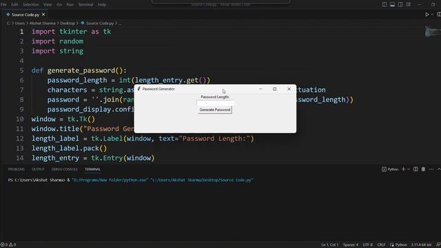 Random Password Generator Using Python | Simple Python Project For School Projects |