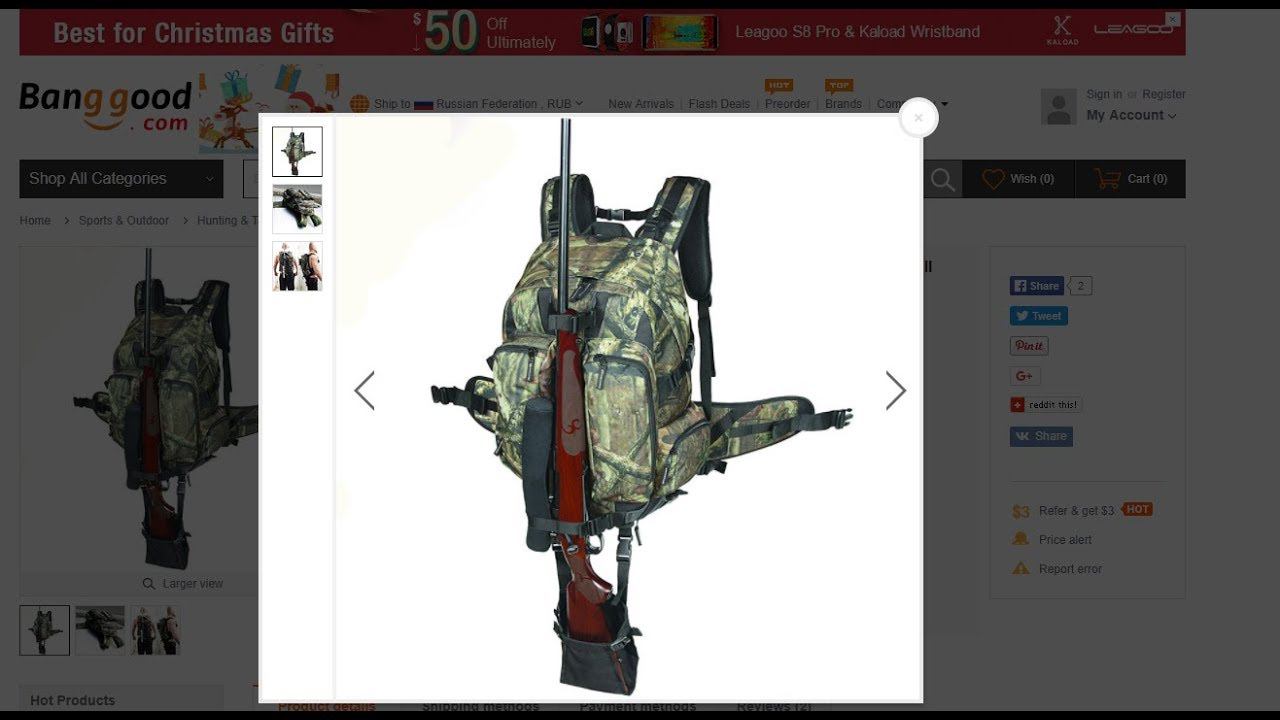 Рюкзак и очки для охоты с Banggood. смотреть онлайн