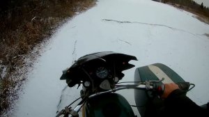 Перевернулся на мотоцикле Урал почти два раза.Вброд через реку/Turned over to the Ural motorcycle