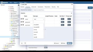 Создание столбцов в pgAdmin для таблиц PostgreSQL (2021)