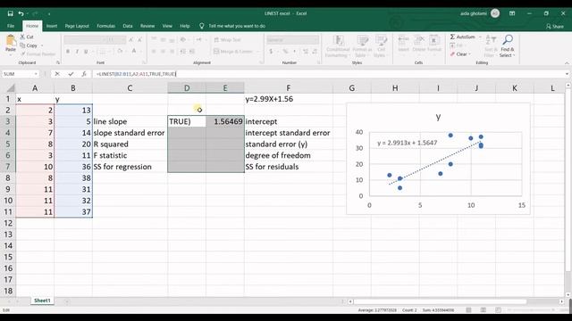 How to use Linest Function in Excel || Linest Formula смотреть онлайн