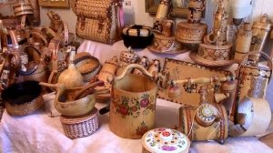 Мастер по бересте Алексей Федкович. Поселок Васильево.