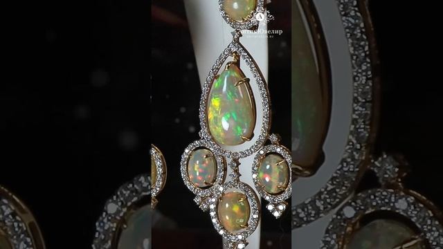Серьги с опалами и бриллиантами. Хадижат Алисултанова. Ювелирные украшения АнтикЮвелир