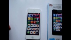Обзор детский телефон, смартфон iphone, обучающий цифры,транспорт,муз инструменты