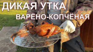 Рецепт для дикой утки. Мясо получается не сухим и ароматным. Варено-копченые птицы делаем на даче.