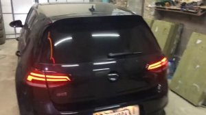 Установка LED задних фар Golf VII GTI 2016 USA программирование световой схемы, желтые повороты