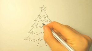 Как нарисовать ёлку легко и красиво