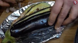 фаршированные баклажаны с сыром, веером