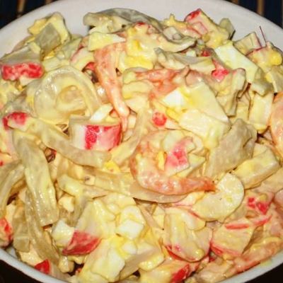 Кукурузный салат с кальмарами смотреть онлайн