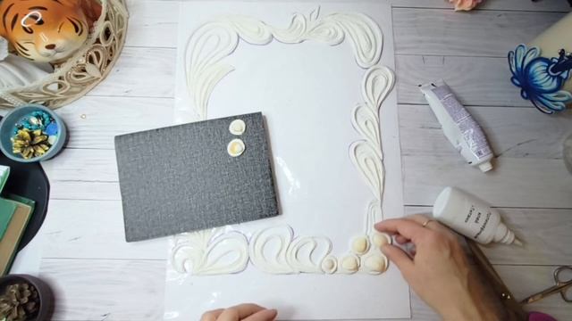 Frame frome Cotton thread / декорируем рамку филигранью из ниток / процесс работы смотреть онлайн