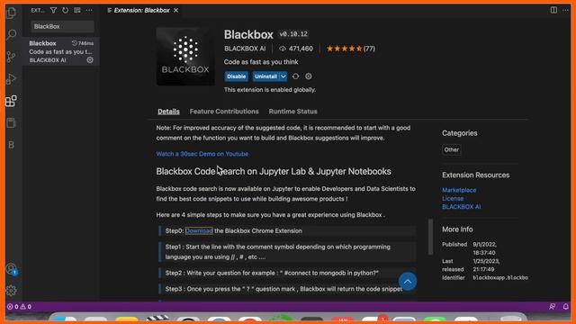How to install Blackbox extension in Visual Studio Code | Turn any question into code