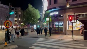 Stockholm Nightlife 4K,Sweden-Summer Walking Tour - Stureplan