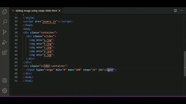 Sliding Images Using Range Slider | Image Slider Using Custom Range Slider With HTML+CSS+JQUERY.