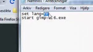 How to start Gimp in other language