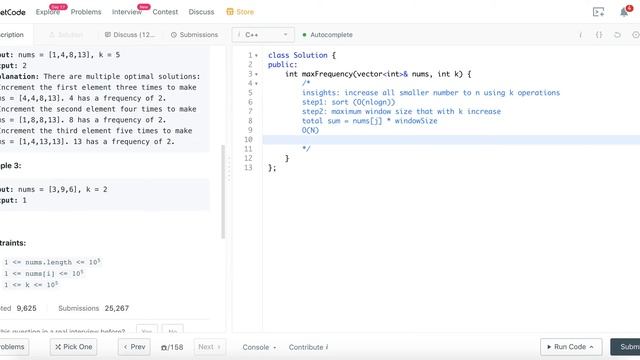 Leetcode 1838. Frequency of the Most Frequent Element | Logic Coding смотреть онлайн