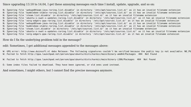 How do remove "Ignoring file in directory /etc/apt/sources.list.d/ as it has an invalid filename... смотреть онлайн
