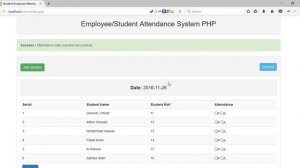 Employee/Student Attendance System PHP (Lang Bengali): Part-01