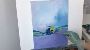 Как нарисовать лавандовое поле маслом. Для начинающих.