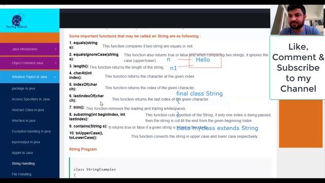 String handling in java : Techy Adesh Java tutorial смотреть онлайн