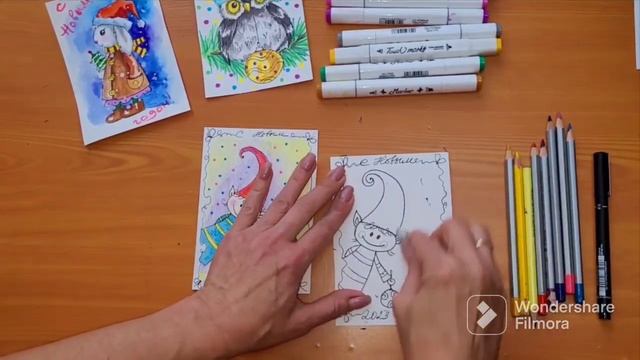 видео по Изо для детей. Новогодняя открытка своими руками. легко и весело! смотреть онлайн