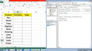 How to use formula in VBA Macro, How to use Vlookup in VBA Macro, How to use sum in VBA Macro