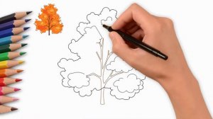 How to draw a beautiful autumn tree, autumn