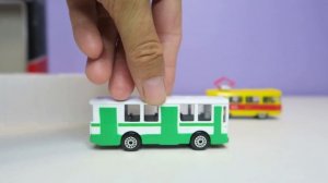 Набор ТМ "Технопарк" из 3-х металлических машинок "Городской транспорт" автобус, троллейбус, трамва