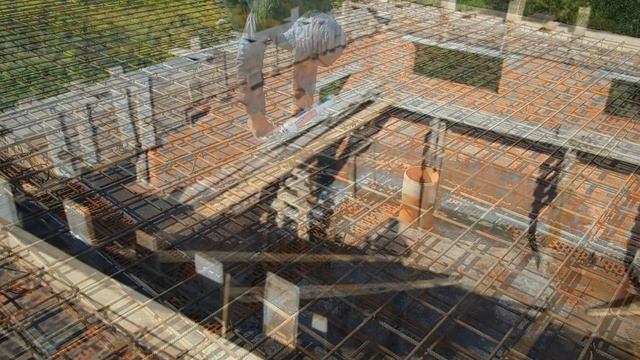 Монолитная плита перекрытия. Дом из кирпича 235 кв.м. с гаражом на два авто смотреть онлайн