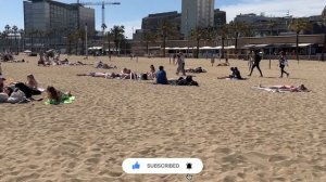 🇪🇸BEST Spain Beach Barcelona Barceloneta 4K 2023 Walking Tour beach walk