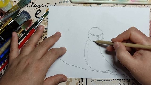 Мастер-класс по рисованию Зимний день "Синичка" 1 часть смотреть онлайн