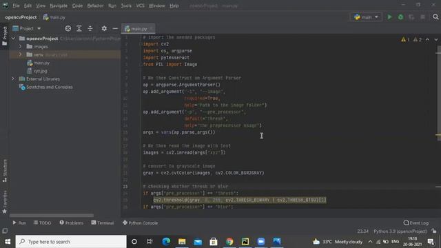 OPENCV project on Reading Text from the Image using python