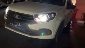 Вместо галогена установили bi-led модули Aozoom A13 на автомобиль Lada Granta 2019 года выпуска