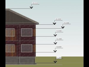 Внутренние размеры и выноски: Revit