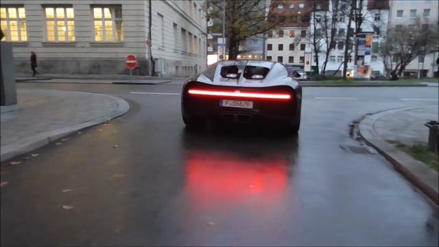 Bugatti Chiron arrives at Munich dealership, Veyron leaves! | Driving on the Road, Start Up, Carpor смотреть онлайн