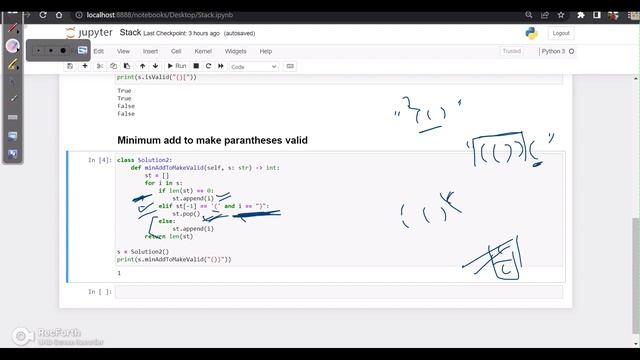 3- Stack | Min add to make parentheses valid | Python 3 | Leetcode 921 | DSA Prep | Interview Ques смотреть онлайн