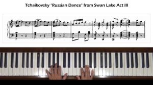 Tchaikovsky Russian Dance (Swan Lake Act 3) Piano Tutorial