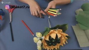 Букет из конфет на День Воспитателя своими руками. Букет в детский сад. Мастер-класс.