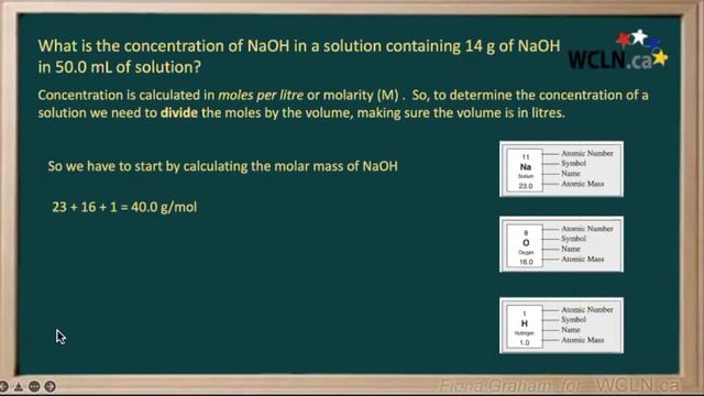 WCLN-What is the concentration of NaOH in a solution containing 14 g of NaOH in 50.0 mL of solution смотреть онлайн
