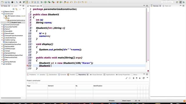 2.3 what is parameterized constructor- Part 3- Types of constructors in java with example program