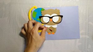 ОТКРЫТКА НА ДЕНЬ УЧИТЕЛЯ своими руками из бумаги СОВА  С ШАБЛОНАМИ / Как сделать подарок учителю.